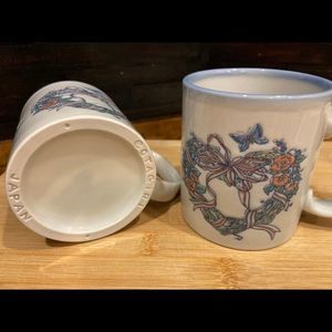 Vintage Otagiri Japan - Gibson Greetings | Hearts & Butterflies -Cups (Set of 2)